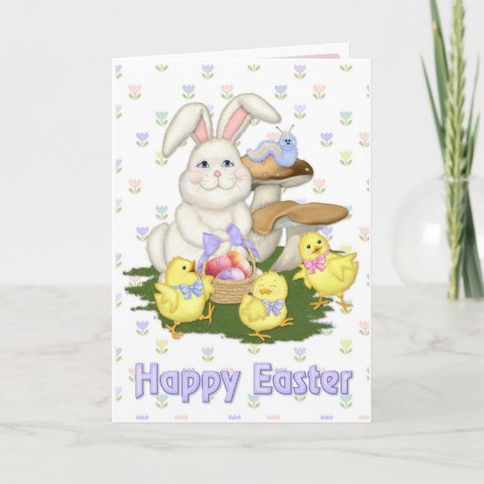 Cartes Pour Fêtes Annuelles Salutation de lapin de Pâques (Devant)