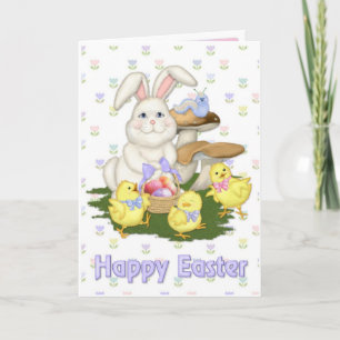 Cartes Pour Fêtes Annuelles Salutation de lapin de Pâques