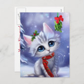 Cartes Pour Fêtes Annuelles Salutation de Noël Arbre neige (Devant / Derrière)