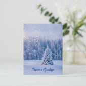 Cartes Pour Fêtes Annuelles Salutation de Noël Arbre neige (Debout devant)