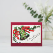 Cartes Pour Fêtes Annuelles Salutation de Noël avec cloche avec rubans (Debout devant)