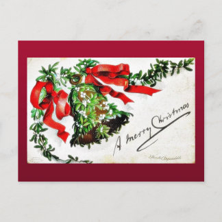 Cartes Pour Fêtes Annuelles Salutation de Noël avec cloche avec rubans
