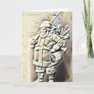 Cartes Pour Fêtes Annuelles Salutation de Noël avec une copie de relief de