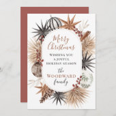 Cartes Pour Fêtes Annuelles Salutation de Noël Boho (Devant / Derrière)