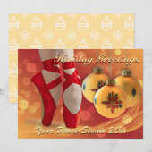 Cartes Pour Fêtes Annuelles Salutation de Noël de ballet (Devant / Derrière)