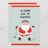 Cartes Pour Fêtes Annuelles Salutation de Noël de golf (Devant / Derrière)