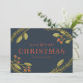 Cartes Pour Fêtes Annuelles Salutation de Noël joyeuse et brillante (Debout devant)