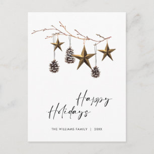 Cartes Pour Fêtes Annuelles Salutation de Noël minimaliste Boho Joyeux