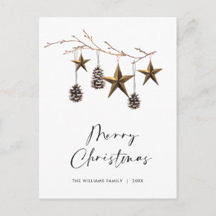 Cartes Pour Fêtes Annuelles Salutation de Noël minimaliste Boho Joyeux