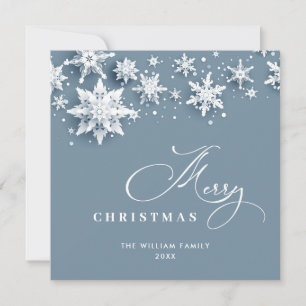 Cartes Pour Fêtes Annuelles Salutation de Noël minimaliste des flocons de neig