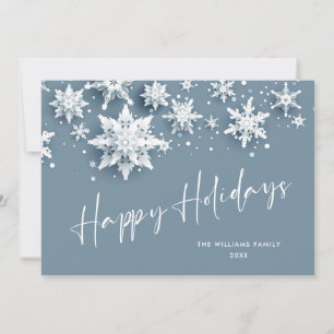 Cartes Pour Fêtes Annuelles Salutation de Noël minimaliste des flocons de neig