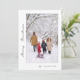 Cartes Pour Fêtes Annuelles Salutation de Noël minimaliste Photo de famille pe