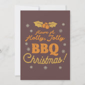 Cartes Pour Fêtes Annuelles Salutation de Noël Retro BBQ : Maroon (Devant)
