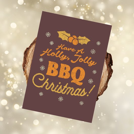 Cartes Pour Fêtes Annuelles Salutation de Noël Retro BBQ : Maroon