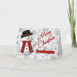 Cartes Pour Fêtes Annuelles Salutation de Noël Snowman - Grand-fille<br><div class="desc">Mignonne à l'intérieur et à l'extérieur du bonhomme de neige Noël Salutation pour cette petite-fille spéciale</div>