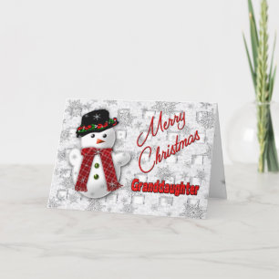 Cartes Pour Fêtes Annuelles Salutation de Noël Snowman - Grand-fille
