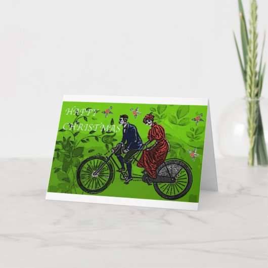 Cartes Pour Fêtes Annuelles Salutation de Noël Tandem (Devant)