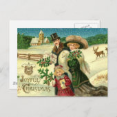 Cartes Pour Fêtes Annuelles Salutation de Noël victorienne (Devant / Derrière)