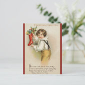 Cartes Pour Fêtes Annuelles Salutation de Noël victorienne avec poème - (Debout devant)