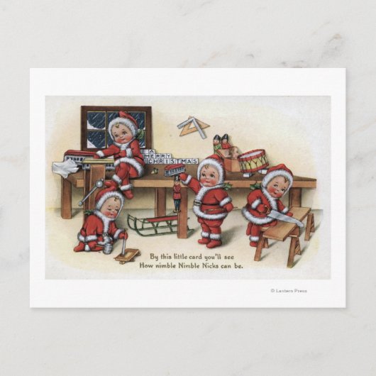 Cartes Pour Fêtes Annuelles Salutation de NoëlPetits enfants (Devant)