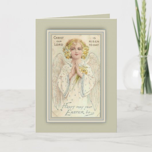 Cartes Pour Fêtes Annuelles Salutation de Pâques Angel vintage (Devant)
