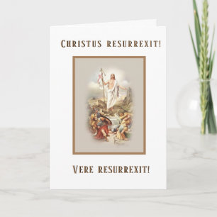 Cartes Pour Fêtes Annuelles Salutation de Pâques religieuse traditionnelle en 