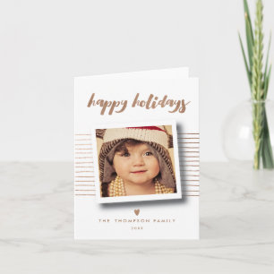Cartes Pour Fêtes Annuelles Salutation de photo de Noël de bronze bonnes fêtes