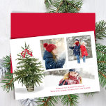 Cartes Pour Fêtes Annuelles Salutation de saison aquarelle photo Collage<br><div class="desc">Ce design comprend une carte de Noël,  avec un simple aquarelle sapin de Noël,  un élégant script de brosse,  un modèle collage multi-photo,  et une Bonnes Fêtes,  verdure botanique,  vintage tendance,  rouge et vert,  un carte photo de vacances élégant</div>