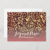 Cartes Pour Fêtes Annuelles Salutation de vacances de bois de chauffage de (Devant / Derrière)