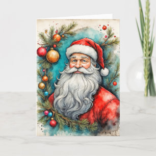 Cartes Pour Fêtes Annuelles Salutation De Vacances Du Père Noël