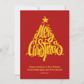 Cartes Pour Fêtes Annuelles Salutation d'entreprise Élégant Gold Script Busine (Devant)