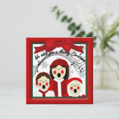 Cartes Pour Fêtes Annuelles Salutation des Caroleurs de Noël (Debout devant)