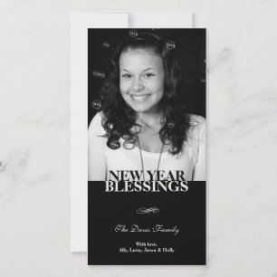 Cartes Pour Fêtes Annuelles Salutation élégante de vacances de nouvelle année