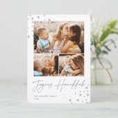 Cartes Pour Fêtes Annuelles Salutation festive | 3 Photo Collage Hanoukka (Debout devant)