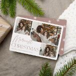 Cartes Pour Fêtes Annuelles Salutation festive | Merriest Christmas Photo<br><div class="desc">Notre design festif et élégant de cartes de vacances est la façon parfaite de montrer trois de vos photos de famille préférées. Le design horizontal ou paysager présente "Noël le plus joli" dans la typographie en terre cuite et écriture manuscrite,  avec votre nom de famille en dessous.</div>