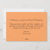 Cartes Pour Fêtes Annuelles Salutation florale Thanksgiving unique (Dos)