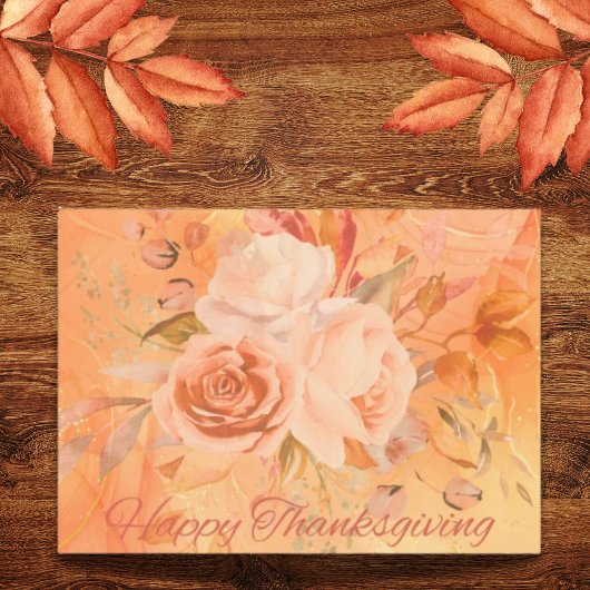 Cartes Pour Fêtes Annuelles Salutation florale Thanksgiving unique