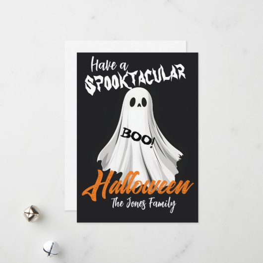 Cartes Pour Fêtes Annuelles Salutation Ghomajorité Spooktaculaire (Devant/Arrière en situation)
