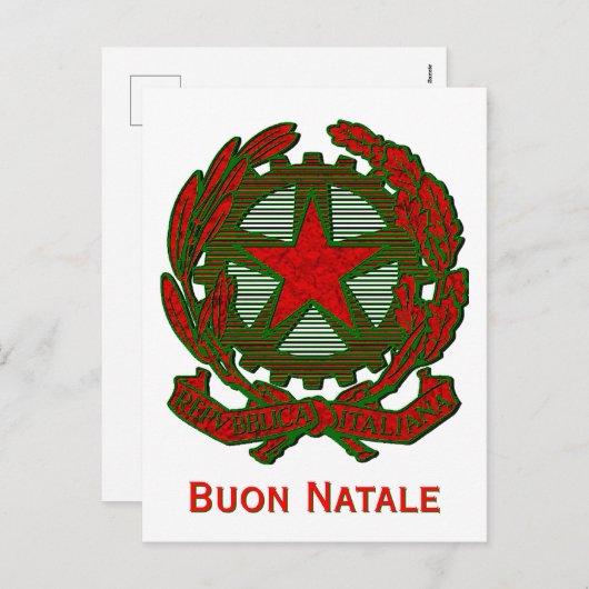 Cartes Pour Fêtes Annuelles Salutation italienne de Noël (Devant / Derrière)