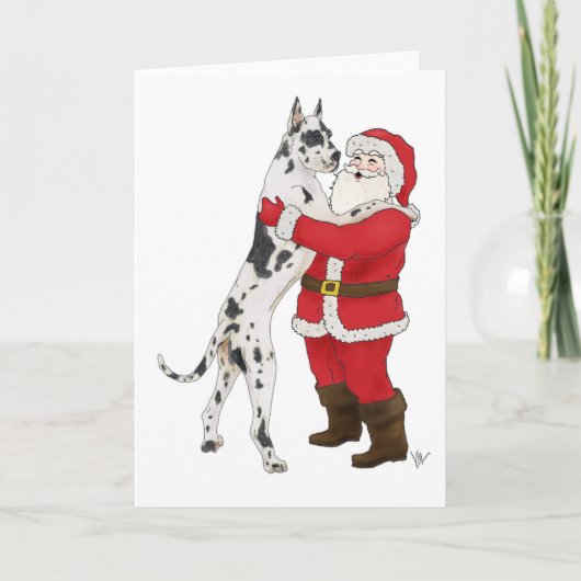 Cartes Pour Fêtes Annuelles Salutation Jowly de Noël de great dane (Devant)