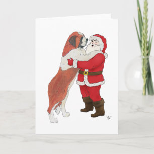 Cartes Pour Fêtes Annuelles Salutation Jowly de Noël de St Bernard