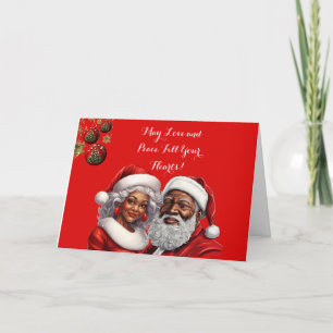 Cartes Pour Fêtes Annuelles Salutation "Joyeuses Fêtes" - afro-américaine