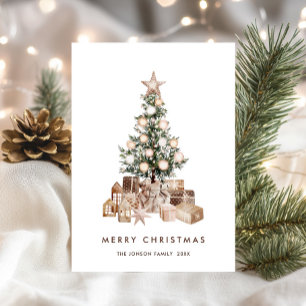 Cartes Pour Fêtes Annuelles Salutation Neutre Bohème de Noël Pine Tree