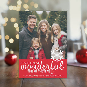 Cartes Pour Fêtes Annuelles Salutation photo de Noël tendance