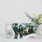 Cartes Pour Fêtes Annuelles Salutation photo Silver Snowflake (Debout devant)