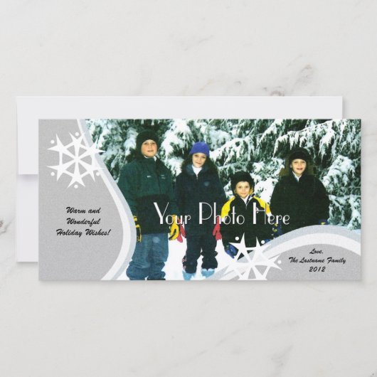 Cartes Pour Fêtes Annuelles Salutation photo Silver Snowflake (Devant)