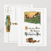 Cartes Pour Fêtes Annuelles Salutation rustique d'action de grâces avec pommes (Devant / Derrière)