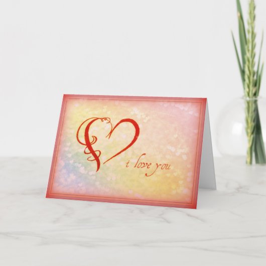 Cartes Pour Fêtes Annuelles Salutation Valentine - Je t'aime coeur (Devant)