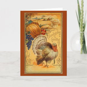 Cartes Pour Fêtes Annuelles Salutation vintage de thanksgiving