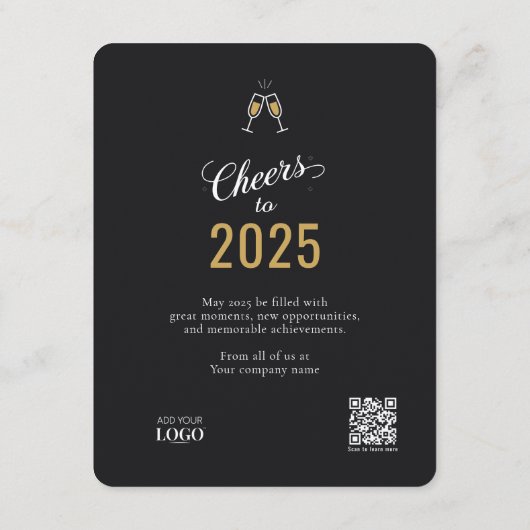 Cartes Pour Fêtes Annuelles Salutations au logo d'entreprise 2025 Calendrier d (Dos)